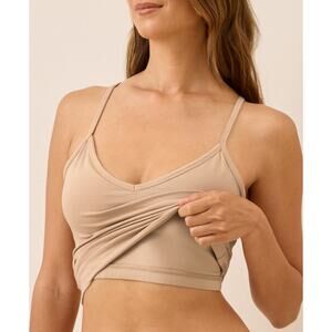 PACT Everyday Shelf Bra Crop Camisole SUSTAINABLE ORGANIC COTTON Tank Top S